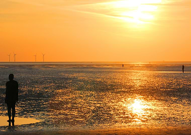 Three Gormley Iron Men