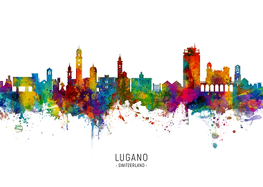 Lugano Switzerland Skyline