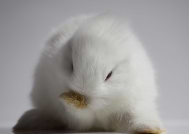 White Angora Baby Bunny