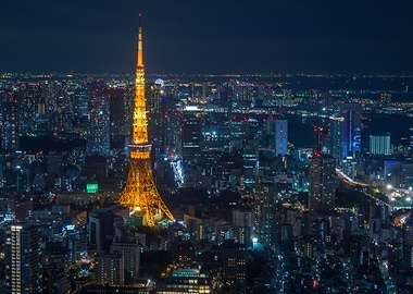 Tokyo tower by night
