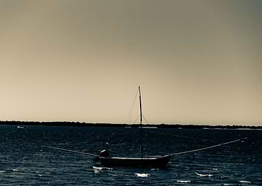 Black and white boat