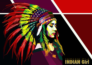 Indian Girl Wpap Pop Art