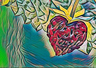 heart on strawberry