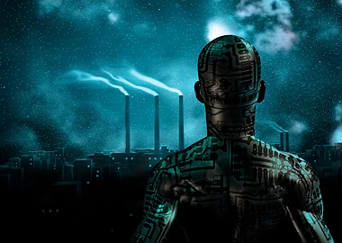 Cyborg before the city