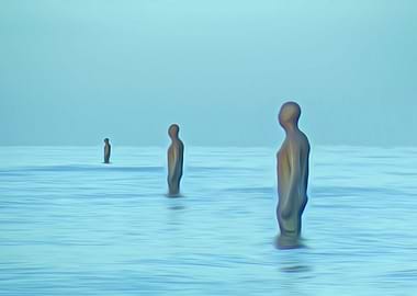 Three Men on the beach