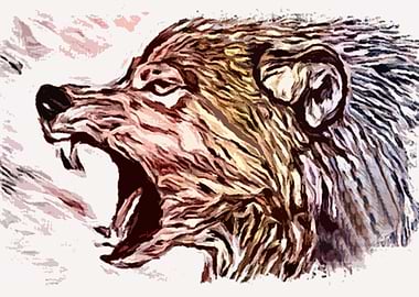 Growling angry Woolf