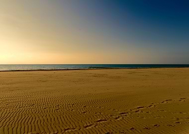 deserted beach and sea