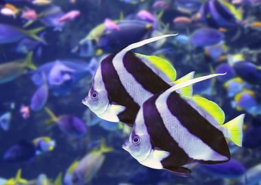 Schooling Bannerfish