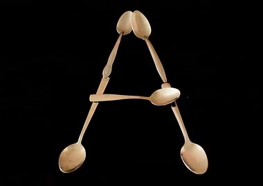 Letter A with spoons