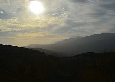 Sun with mountains 1