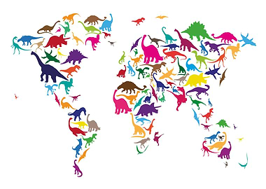Dinosaur Map of the World