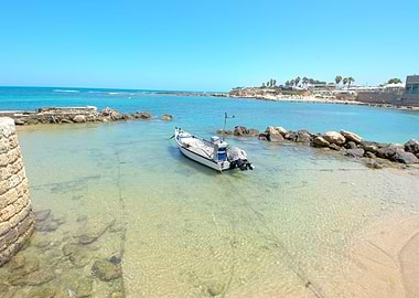 Boat in Caesarea Cove