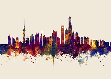 Shanghai China Skyline