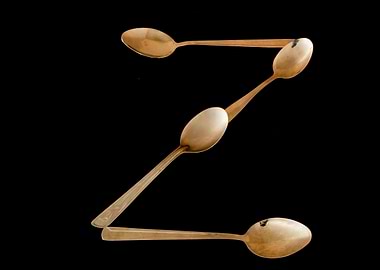 Letter Z made of spoons