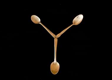 Letter Y made of spoons