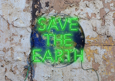 Save the Earth Neon