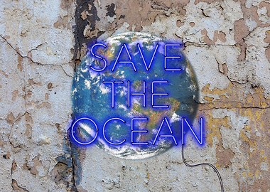 Save the Ocean Neon
