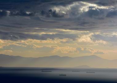 Aegean sea near sundown