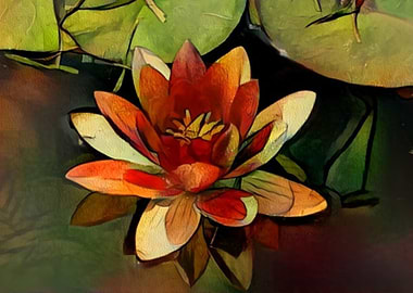 Red and Yellow Water Lily