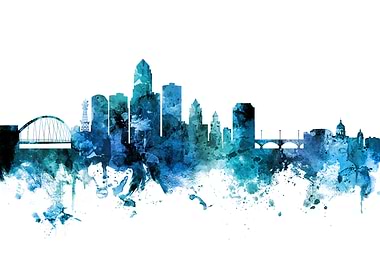 Des Moines Iowa Skyline