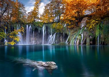 Plitvice Lakes Waterfall