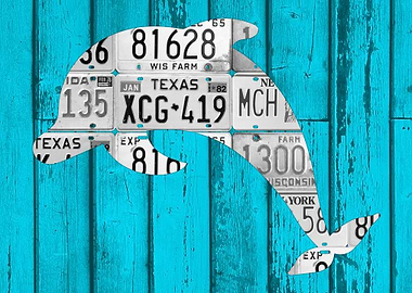 Dolphin License Plate Art