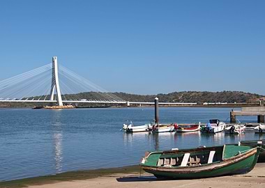 Portimao bridge and boat