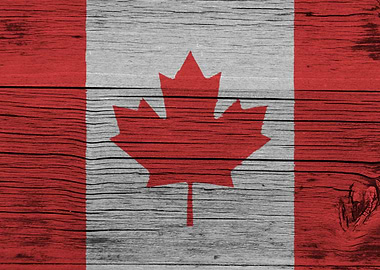 Wooden Canadian Flag