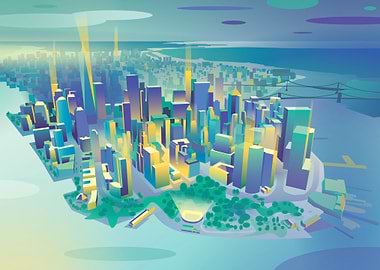 New York cityscape poster