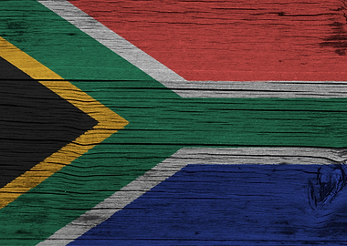 Wooden South African Flag