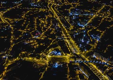 Funchal city night light