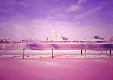 Pink winter city