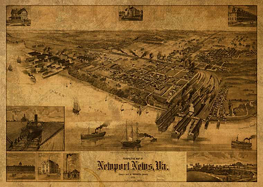 Newport News VA Map 1891