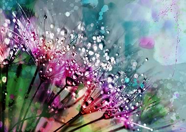 Abstract Flower Waterdrops