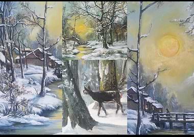 VIntage winter landscape