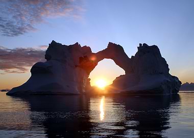Iceberg at sunset