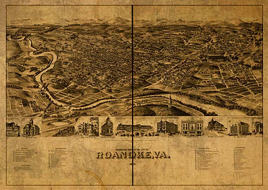 Roanoke Virginia Map 1891