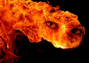 Flaming face