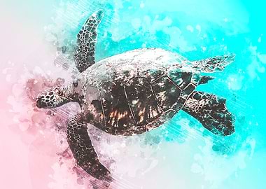 Sea Turtle Watercolor