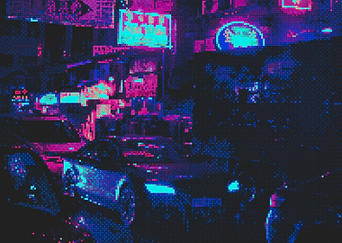 Retro Pixel Art Car