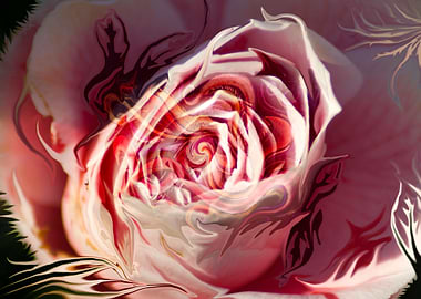 pink rose blossom abstract