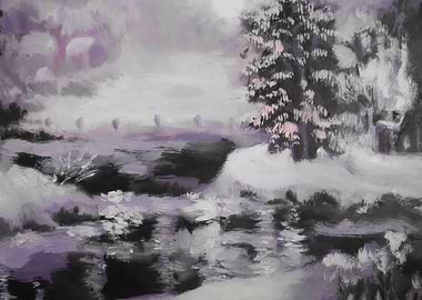 Vintage purple winter