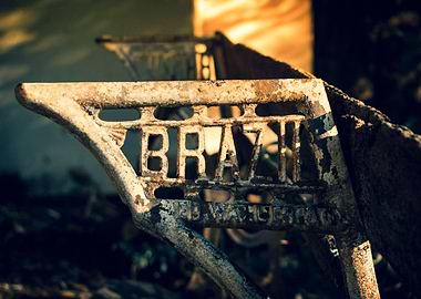 Old brasilian school bench