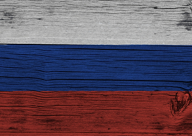 Wooden Russian Flag