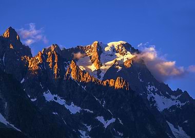 Sunset near Mont Blan