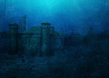 Piazza Castello underwater