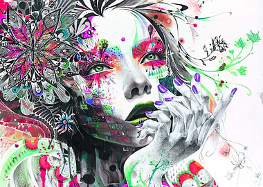 Abstraction Painting Girl