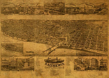 Racine Wisconsin Map 1883