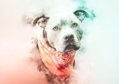 Pit Bull Watercolor