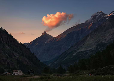 Cute cloud over Alps